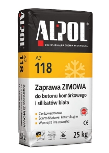 Zaprawa murarska Zimowa do betonu komórkowego i silikatów biała M10 AZ-118 Alpol 25 kg