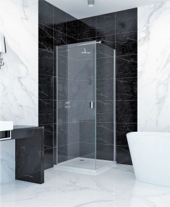 Kabina prysznicowa kwadratowa Clusi Temida 80x80x200 z powłoką Clean Glass - lewa