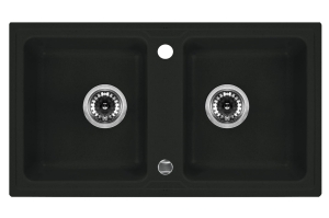 Zlewozmywak Deante Zorba 2-komorowy bez ociekacza - grafitowy 