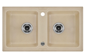 Zlewozmywak Deante Zorba 2-komorowy bez ociekacza - piaskowy