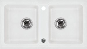 Zlewozmywak Deante Zorba 2-komorowy bez ociekacza - alabaster