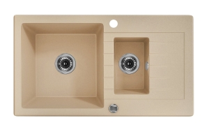 Zlewozmywak Deante Zorba 1,5-komorowy z ociekaczem - piaskowy