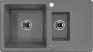 Zlewozmywak Deante Zorba 1,5-komorowy z ociekaczem - szary metalik