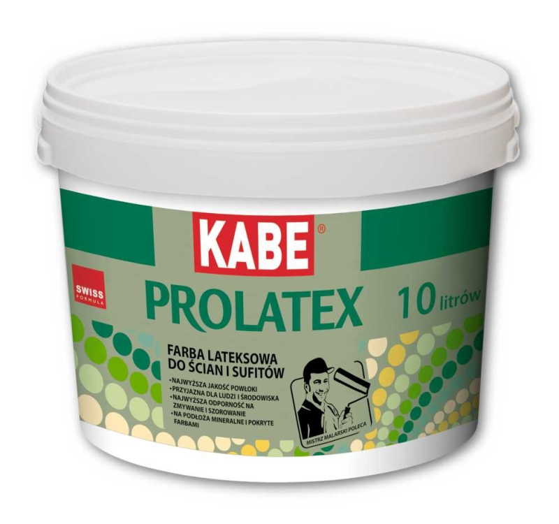 Farba akrylowa do ścian i sufitów półmat KABE PROLATEX 10L BAZA A