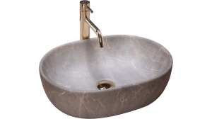 Umywalka nablatowa Rea Lara Beige Stone 50 cm - Dodatkowo 5% rabatu na kod REA5