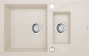 Deante Andante Zlewozmywak 1,5-komorowy z krótkim ociekaczem - beż