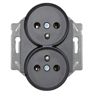 Gniazdo podwójne (modułowe) z uziemieniem Viko Panasonic Novella czarny