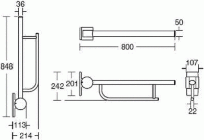 Uchwyt składany Ideal Standard 80cm S6467MY