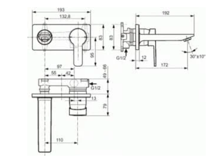 Bateria umywalkowa podtynkowa chrom Ideal Standard Gio A6107AA