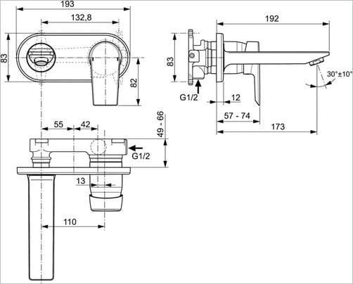 Bateria umywalkowa podtynkowa Ideal Standard Tesi A6578AA