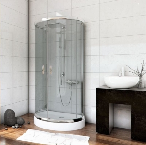 Kabina prysznicowa przyścienna Sea-Horse Stylio 80x100 w komplecie z brodzikiem - grafitowa