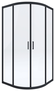 Kabina półokrągła Deante Funkia 80 cm, szkło transparentne, czarne wykończenie 