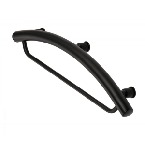 Uchwyt ścienny Deante Vital z miejscem na ręcznik czarny