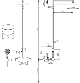 Termostatyczna bateria natryskowa Oras Cubista 2892U