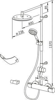 Termostatyczna bateria natryskowa Oras Cubista 2892U