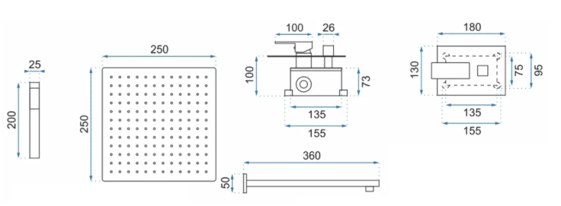 Zestaw natryskowy Rea Bento L.Gold