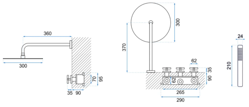 Zestaw natryskowy podtynkowy Rea Exit Black Mat