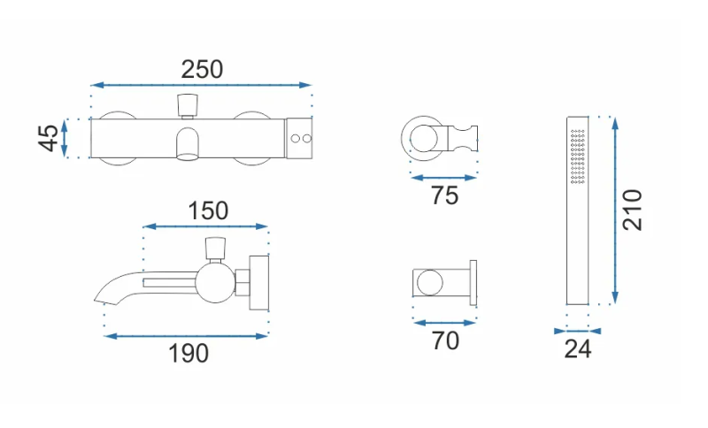 Bateria wannowa Rea Lungo black