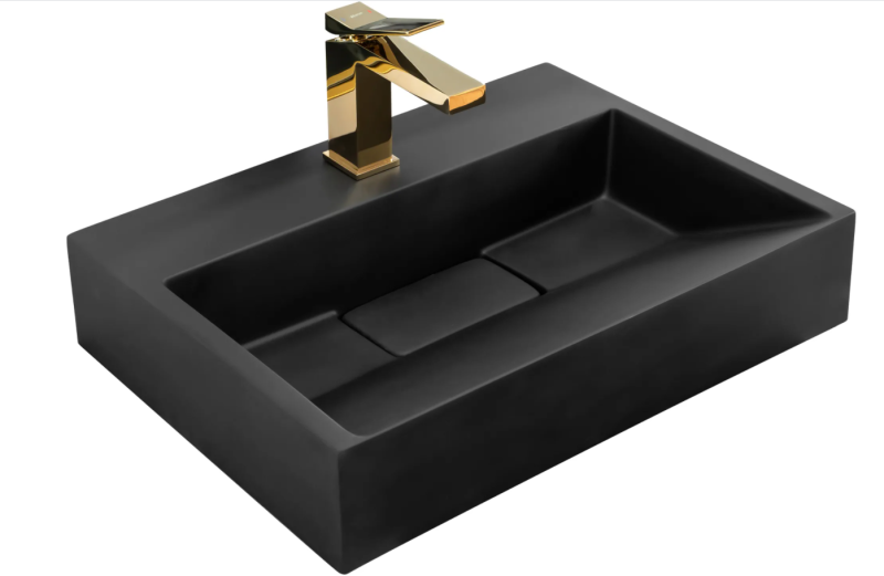 Umywalka konglomeratowa nablatowa Rea Goya black mat
