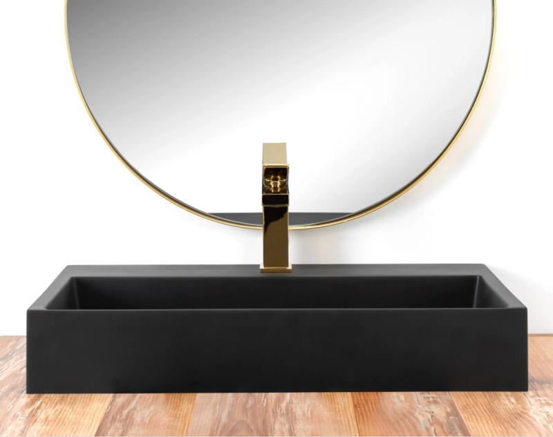 Umywalka konglomeratowa nablatowa Rea Goya 60 black mat