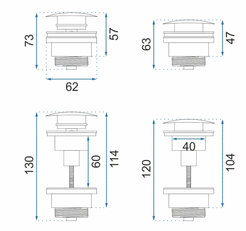 Korek klik-klak uniwersalny Rea L. Gold