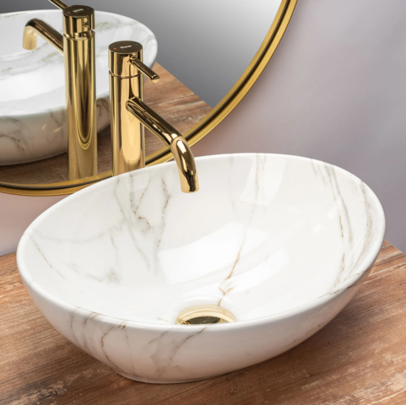Umywalka nablatowa Rea Sofia Aiax Marmur