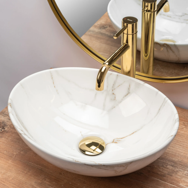 Umywalka nablatowa Rea Sofia Aiax Marmur