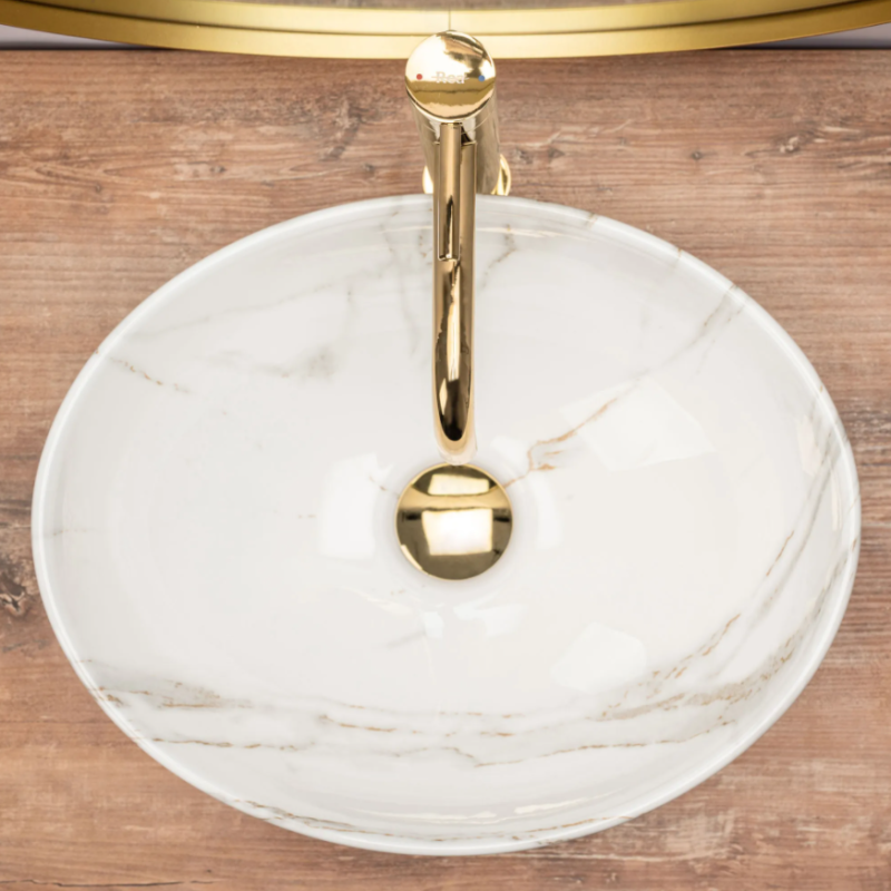 Umywalka nablatowa Rea Sofia Aiax Marmur