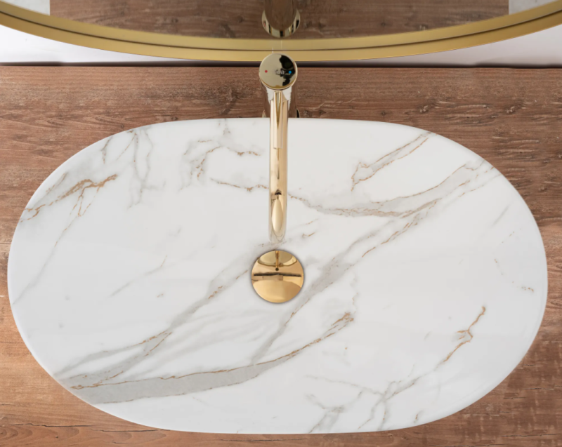 Umywalka nablatowa Rea Royal 60 Shiny Aiax Marmur