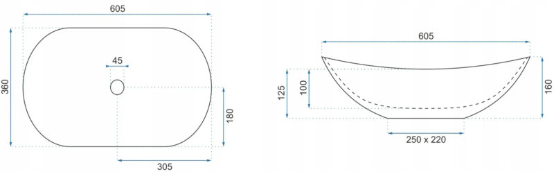Umywalka nablatowa Rea Royal 60 Lava