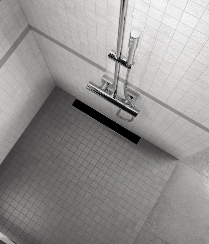 Odpływ liniowy szkło czarne Sea-Horse