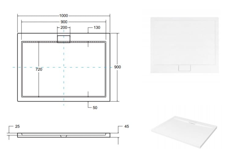 Brodzik Axim 100 x 90
