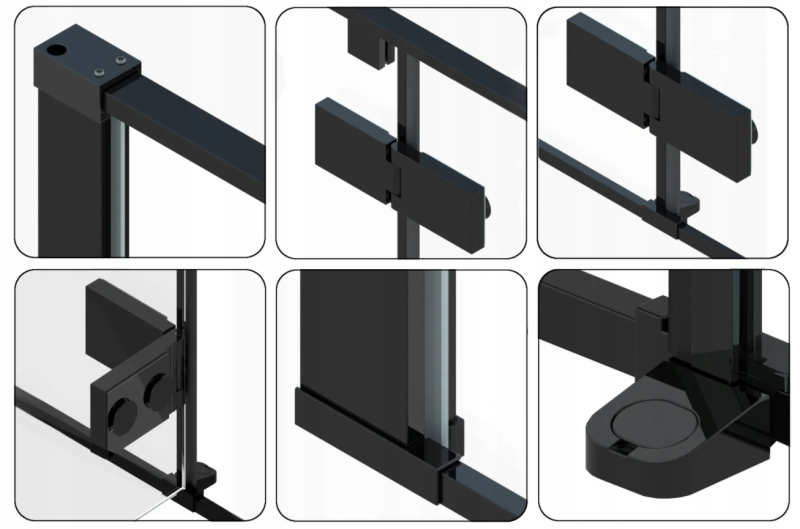 Kabina prysznicowa narożna Rea Fargo Black Mat 90x120