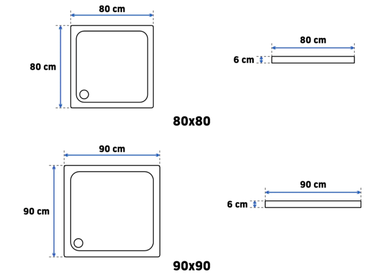 Brodzik prysznicowy akrylowy Rea Savoy 90x90