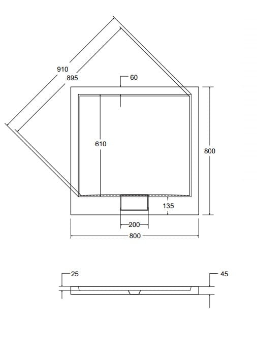 Brodzik Axim Ultraslim 80 x80