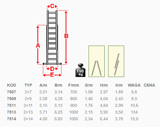 Drabina 2-częściowa MAT-PROJECT