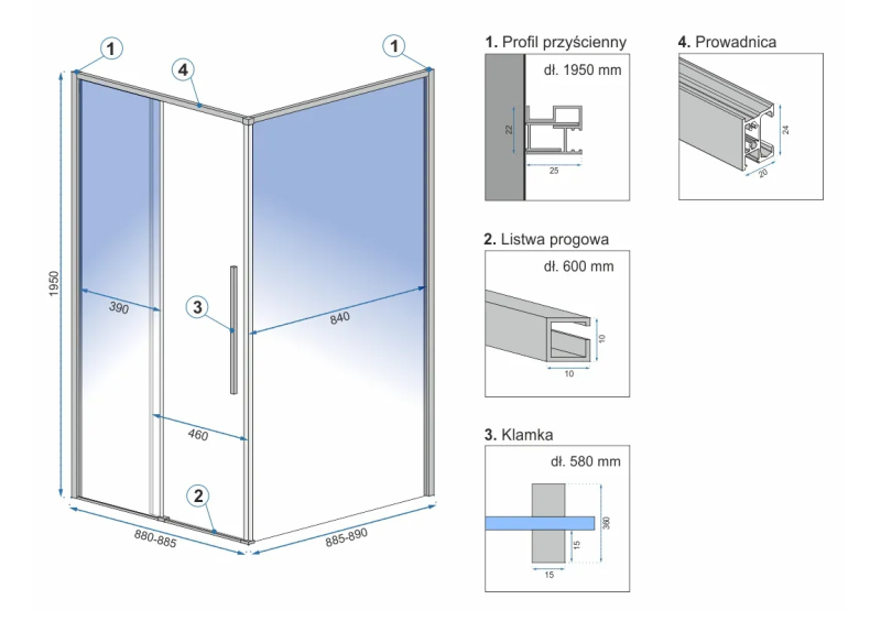 Kabina prysznicowa Rea Solar Gold