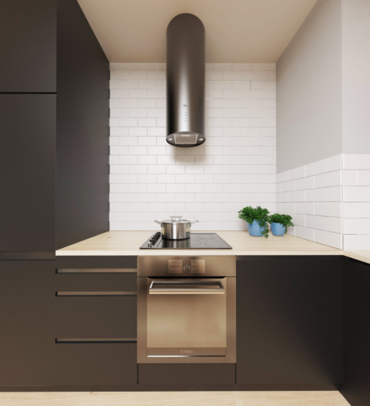 Okap kuchenny FOCUS Osaka Czarny Mat