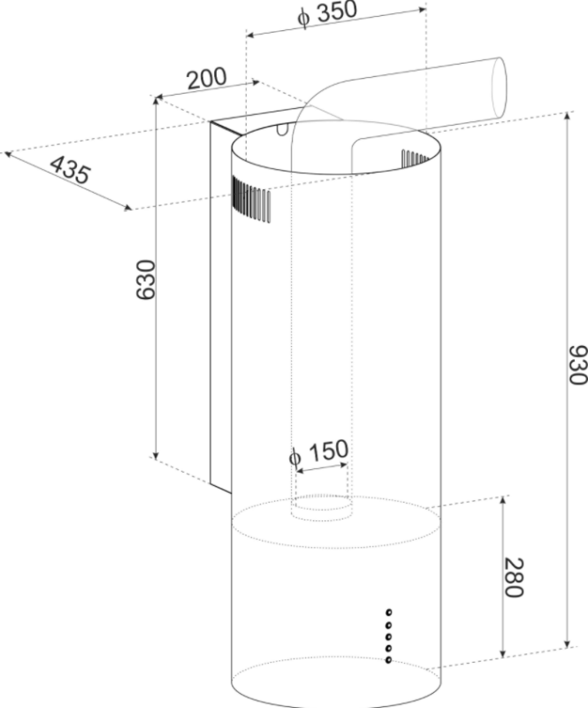 Okap kuchenny FOCUS Osaka Czarny Mat