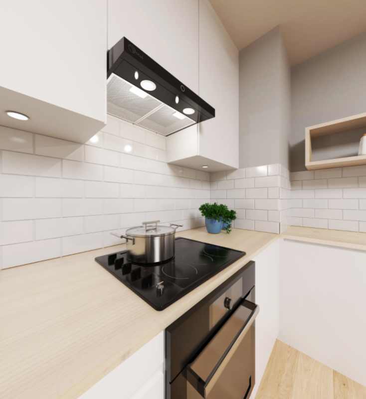 Okap kuchenny podszafkowy FOCUS Modo 50 Czarny