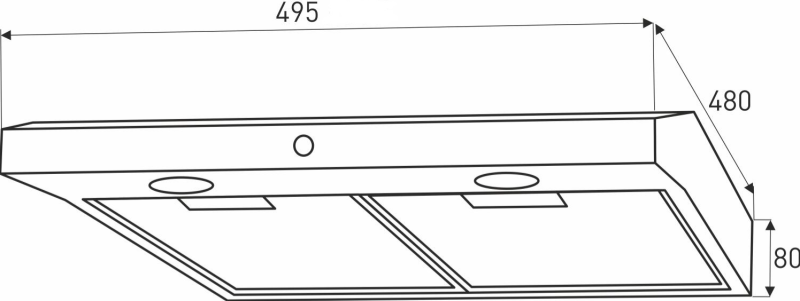 Okap kuchenny podszafkowy FOCUS Modo 50 Czarny