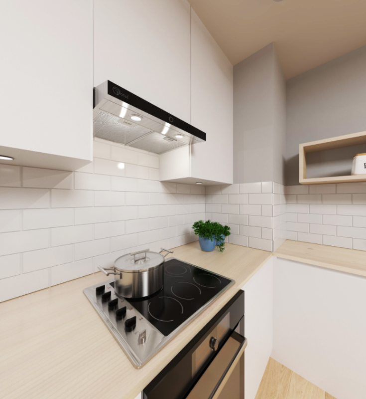 Okap kuchenny podszafkowy FOCUS Modo 50 IN (Inox+Czarny)