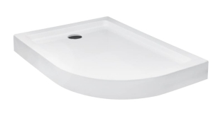 Brodzik półokrągły asymetryczny Besco Saturn 120x90cm wersja lewa - dodatkowo 5% RABATU na kod  BESCO5