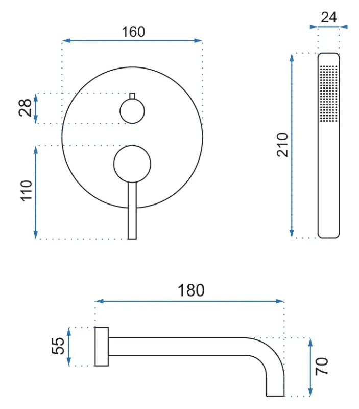 Zestaw wannowy Rea Lungo L. Gold
