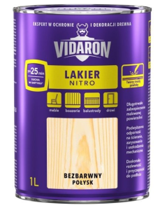 Lakier NITRO bezbarwny połysk 1l VIDARON 