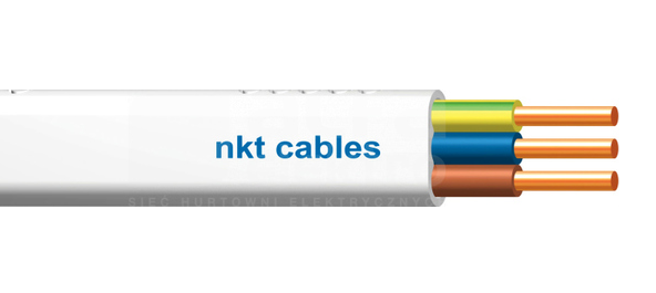 YDYp 3x2,5 mm2 platte kabel 450/750V klasse 1 kabel 100% koper ronde geleiders - 50m