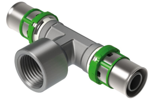 Trójnik zaprasowywany mosiężny 16x1/2"(gw)x16 Comap MultiSkin