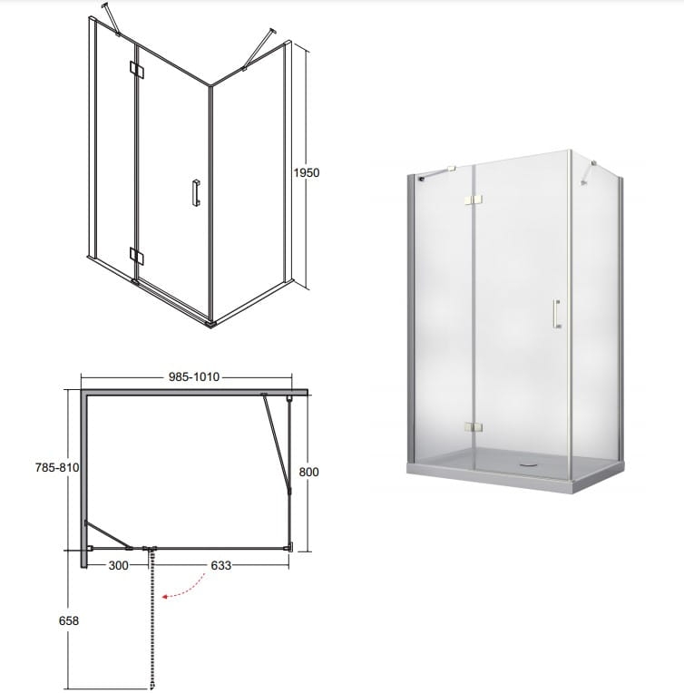 Kabina Viva 100x80 L