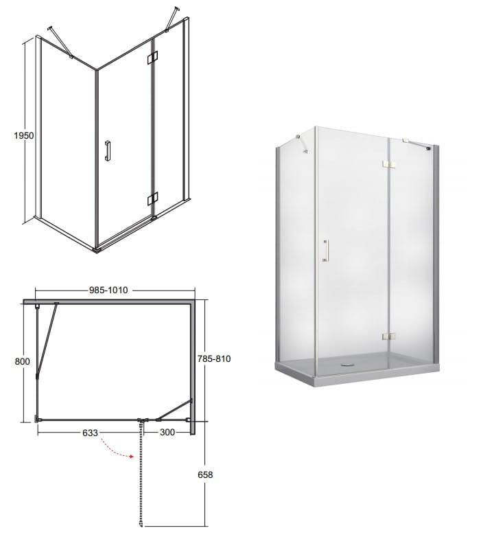 Kabina Viva 100x80 P