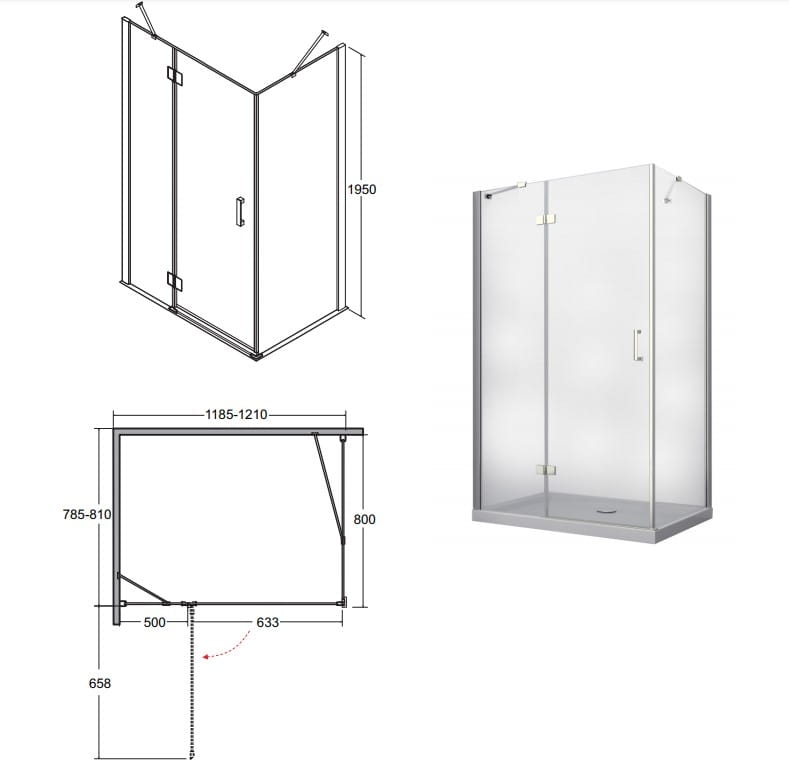 Kabina Viva 120x80 L